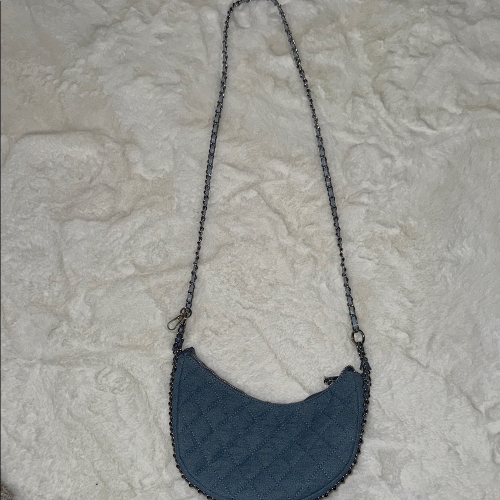 Madison West Denim Quilted Purse